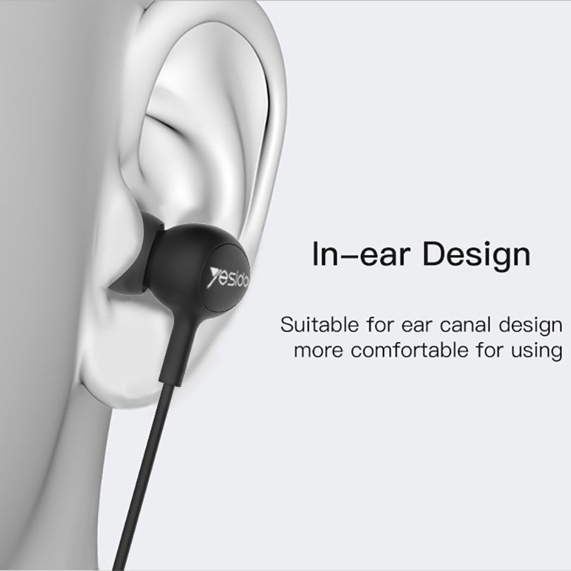 YESIDO YH13 Sports 3,5 mm Wire Control In-ear øretelefon Støjreduktion Ergonomisk musikhovedtelefon YESIDO YH13 Sports 3,5 mm Wire Control In-ear øretelefon Støjreduktion Ergonomisk musikhovedtelefon